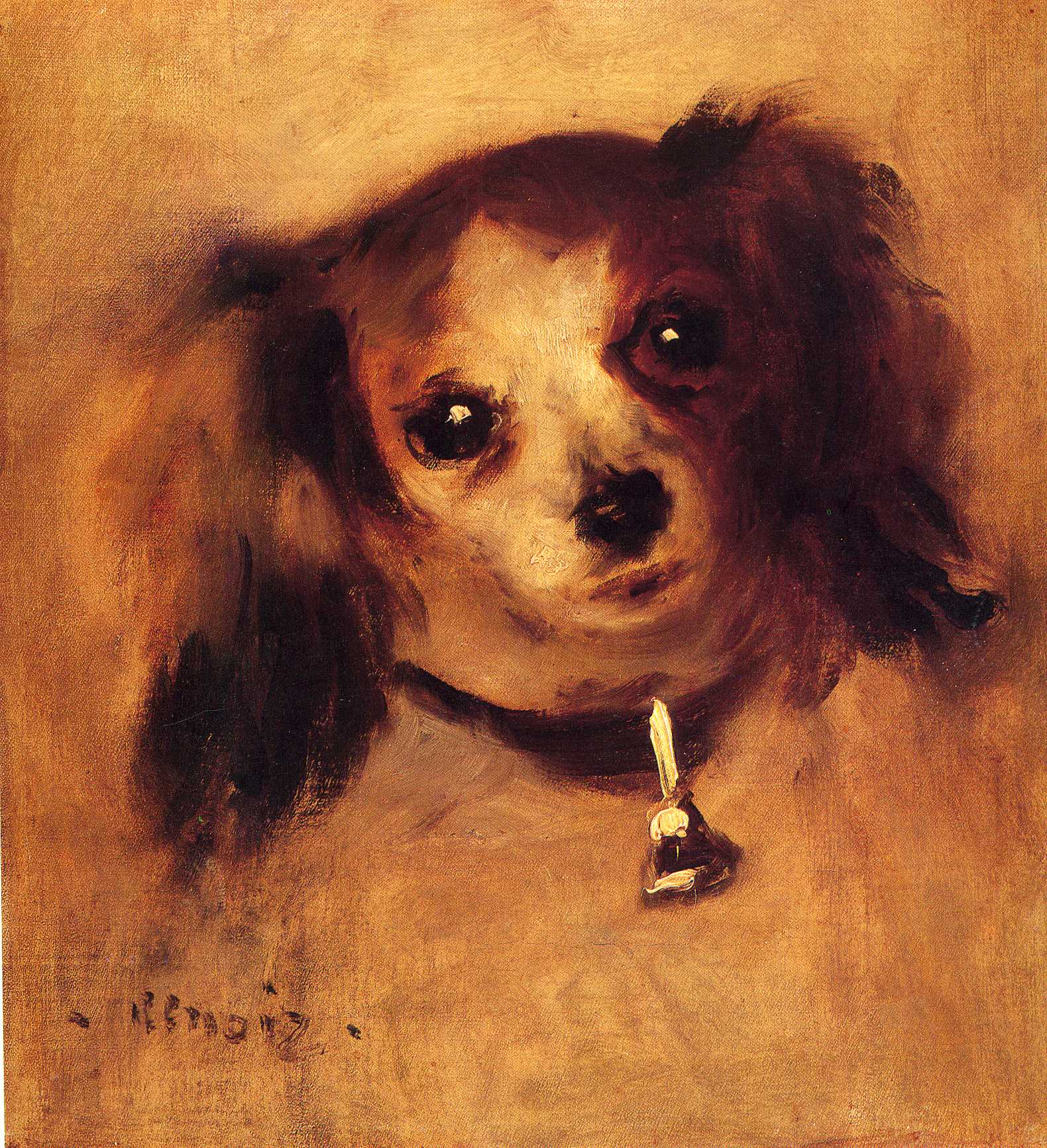 Head of a Dog - Pierre-Auguste Renoir painting on canvas